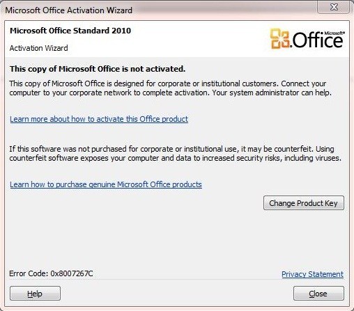 word product activation failed 2019